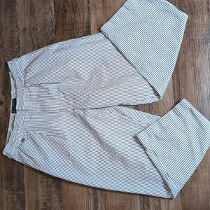 Vintage 80s Abercrombie & Fitch Country Clothes Pleated Seersucker Pants 34x30